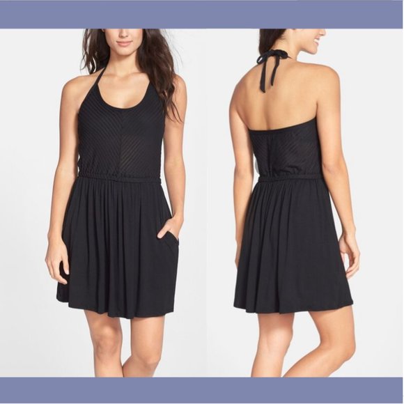 NWT Robin Piccone Pleat Yolanda Cover-Up‎ Dress in Black [SIZE Medium ] - Picture 1 of 6